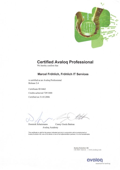Certified Avaloq Professional