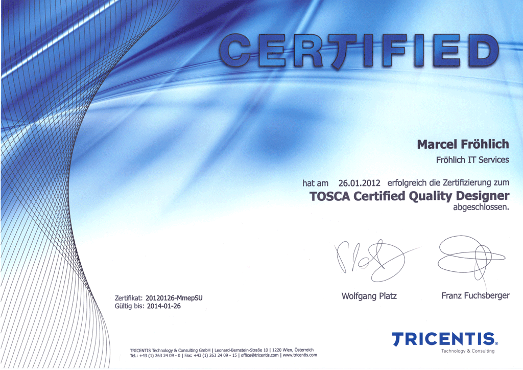 TOSCA Certified Quality Designer